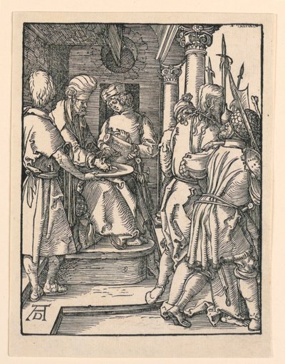 Pilatus wäscht seine Hände, aus der Serie Die Kleine Passion von Albrecht Dürer