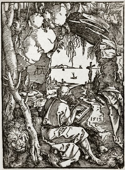Sankt Jérôme in einer Höhle (Bartsch 113) von Albrecht Dürer
