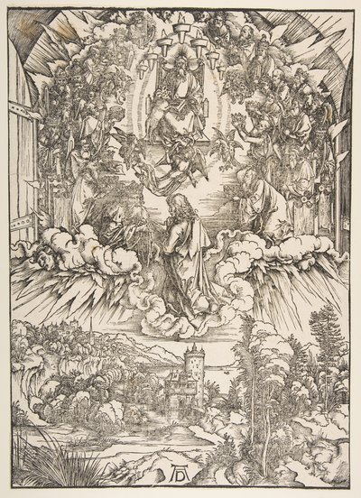 Johannes vor Gott und den Ältesten, aus Die Apokalypse von Albrecht Dürer