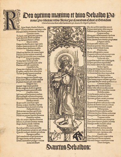 Heiliger Sebaldus auf einer Säule stehend, ca. 1501 von Albrecht Dürer