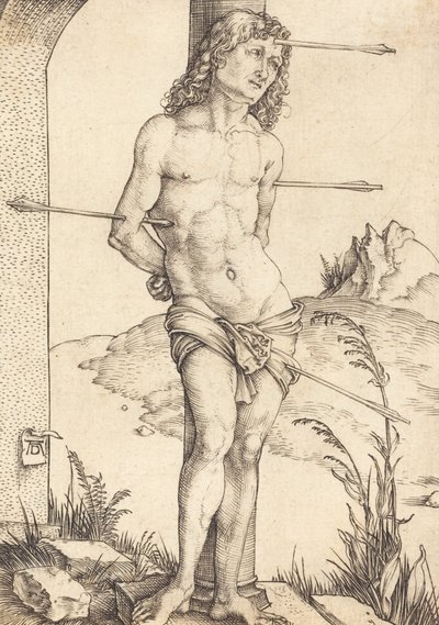 Der heilige Sebastian an die Säule gebunden von Albrecht Dürer