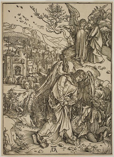 Der Engel zeigt St. Johannes das neue Jerusalem von Albrecht Dürer
