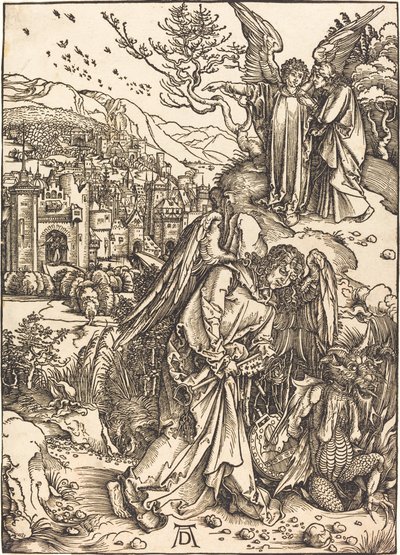 Der Engel mit dem Schlüssel zum Abgrund von Albrecht Dürer