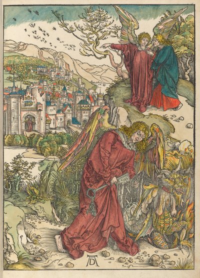 Der Engel mit dem Schlüssel zum Abgrund von Albrecht Dürer