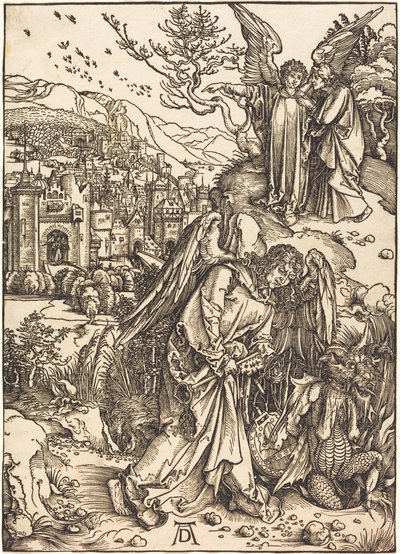 Der Engel mit dem Schlüssel zum Abgrund von Albrecht Dürer