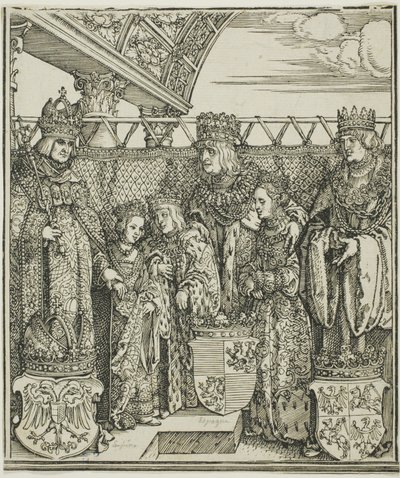 Der Kongress und die Doppelhochzeit in Wien, aus dem Triumphbogen von Maximilian I. von Albrecht Dürer