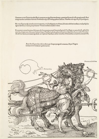 Der große Triumphwagen: Audatia und Magnanimitas von Albrecht Dürer
