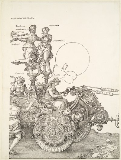 Der große Triumphwagen: Rechter Teil des Wagens mit Fidentia und Ratio von Albrecht Dürer