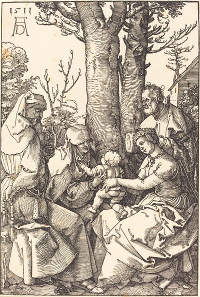 Die Heilige Familie mit Joachim und Anna unter einem Baum von Albrecht Dürer