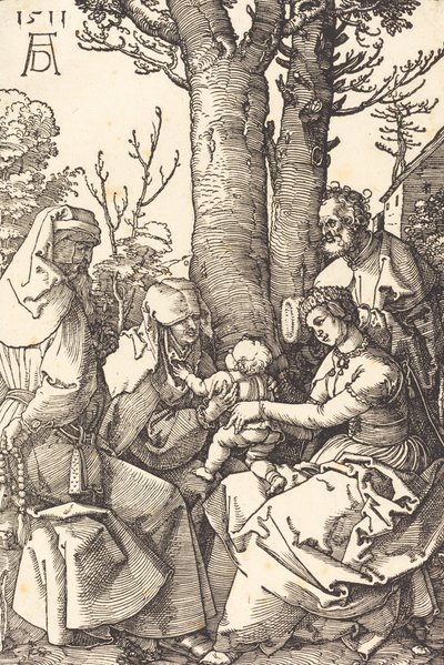Die Heilige Familie mit Joachim und Anna unter einem Baum, 1511 von Albrecht Dürer