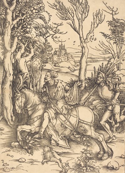 Der Ritter zu Pferd und der Landsknecht, ca. 1496-1497 von Albrecht Dürer