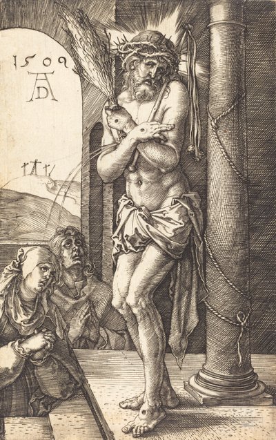 Der Mann der Schmerzen steht an der Säule, 1509 von Albrecht Dürer