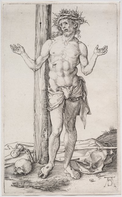 Der Mann der Schmerzen stehend, mit erhobenen Händen von Albrecht Dürer