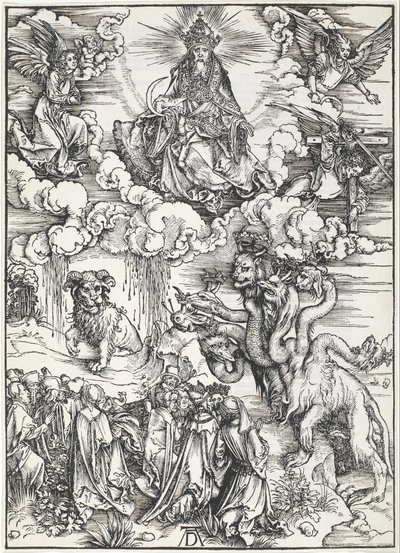 Das siebenköpfige Tier und das Tier mit Lammhörnern von Albrecht Dürer