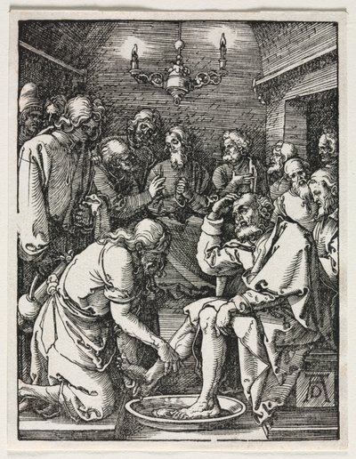 Die kleine Passion: Christus wäscht die Füße des heiligen Petrus von Albrecht Dürer