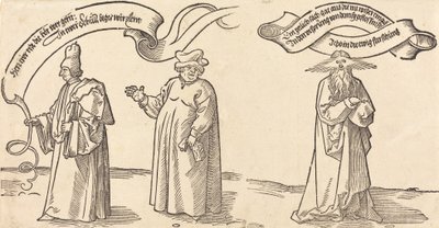 Der Lehrer, der Geistliche und die Vorsehung, wahrscheinlich 1526 von Albrecht Dürer