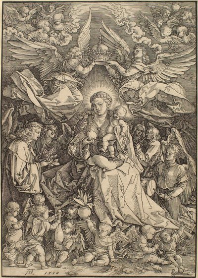Die Jungfrau umgeben von vielen Engeln von Albrecht Dürer