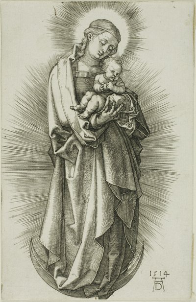 Die Jungfrau auf der Mondsichel mit einem Diadem von Albrecht Dürer