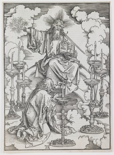 Die Vision der sieben Leuchter, aus der Serie „Die Apokalypse“ von Albrecht Dürer