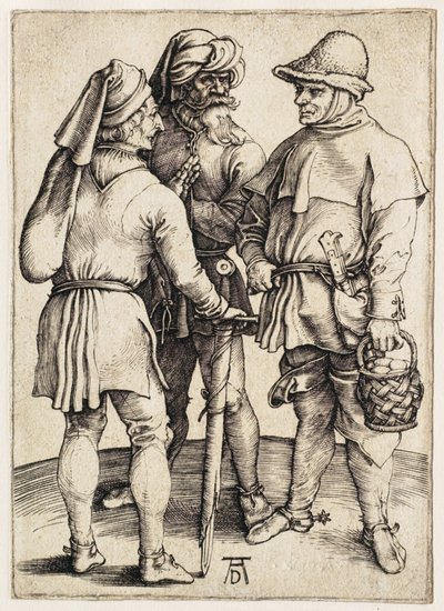 Drei Bauern im Gespräch von Albrecht Dürer