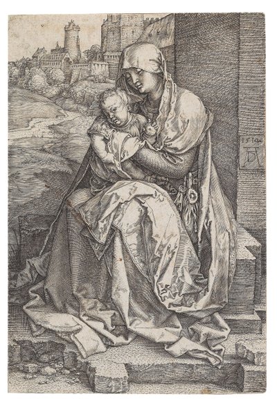 Jungfrau und Kind an der Mauer sitzend, 1514 von Albrecht Dürer