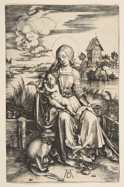 Jungfrau und Kind mit dem Affen, ca. 1498 von Albrecht Dürer