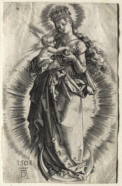 Jungfrau auf einer Mondsichel mit Sternenkrone von Albrecht Dürer