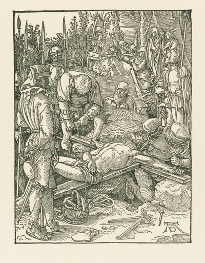 Christus wird ans Kreuz genagelt von Albrecht Dürer or Duerer