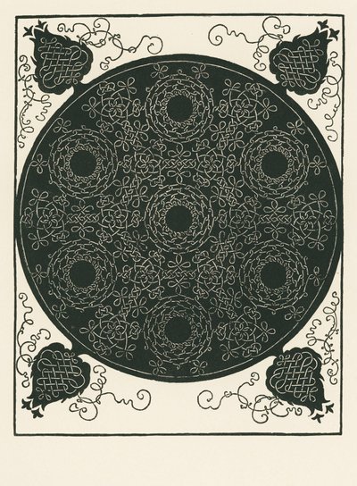 Knoten mit kleinem schwarzen Kreis in der Mitte, der sechsmal wiederholt wird von Albrecht Dürer or Duerer