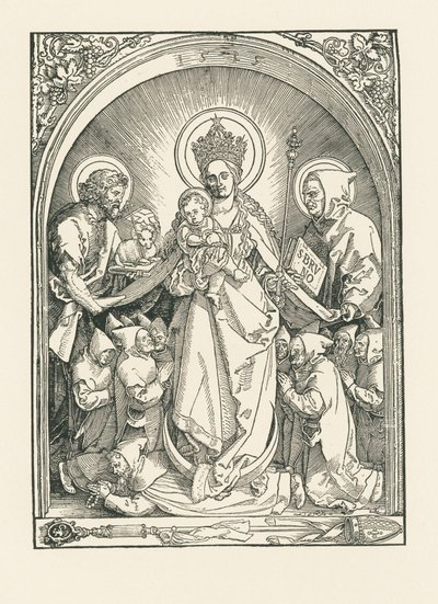 Madonna mit Kartäusermönchen, Heiligen Johannes dem Täufer und Bruno von Albrecht Dürer or Duerer