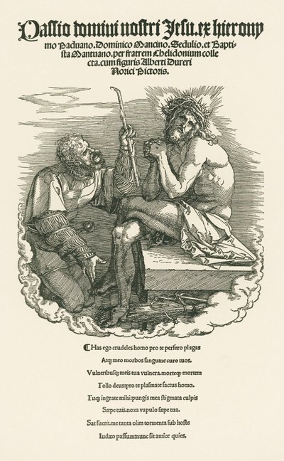Der Schmerzensmann von einem Soldaten verspottet von Albrecht Dürer or Duerer