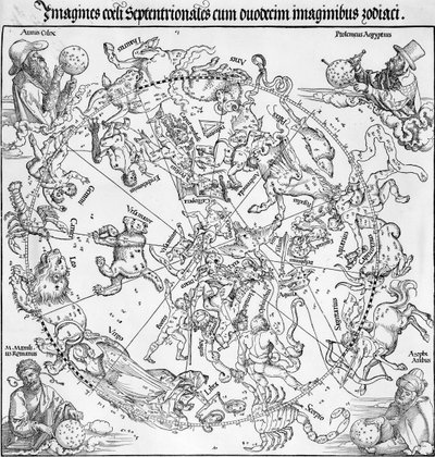 Paar Karten der nördlichen und südlichen Himmelshemisphären von Albrecht Dürer or Duerer