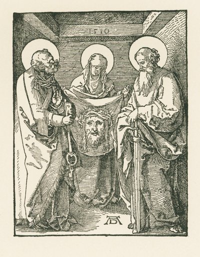 Die heilige Veronika zwischen den Heiligen Petrus und Paulus - Das Schweißtuch der heiligen Veronika von Albrecht Dürer or Duerer