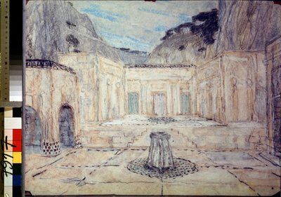 Bühnenbild für die Tragödie Antigone nach Sophokles von Aleksandr Jakovlevic Golovin