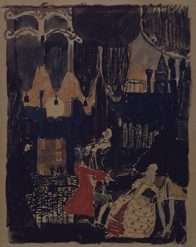 Bühnenbild für die Oper Mozart und Salieri von N. Rimski-Korsakow, 1902 von Aleksandr Jakovlevic Golovin