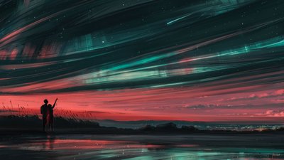 Romantische Aurora Nacht von Alena Aenami