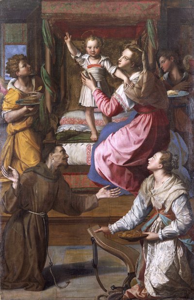 Jungfrau und Kind mit den Heiligen Franziskus und Lucia von Alessandro Allori