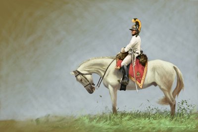 Erstes Kaiserreich: Soldat der österreichischen Kavallerie. Zeichnung von Alessandro Lonati von Alessandro Lonati