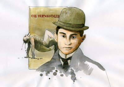 Porträt von Franz Kafka (1883-1924), tschechischer Schriftsteller von Alessandro Lonati