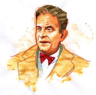 Porträt des französischen Psychiaters und Psychoanalytikers Jacques Lacan (1901-1981) von Alessandro Lonati