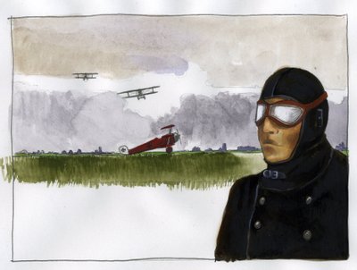 Porträt von Manfred von Richthofen, der rote Baron (1892-1918) deutscher Flieger von Alessandro Lonati