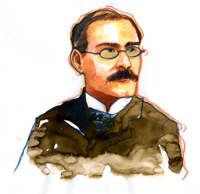 Porträt von Rudyard Kipling (1865-1936), englischer Schriftsteller von Alessandro Lonati