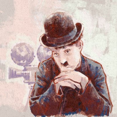 Porträt des Schauspielers und Regisseurs Charlie Chaplin von Alessandro Lonati