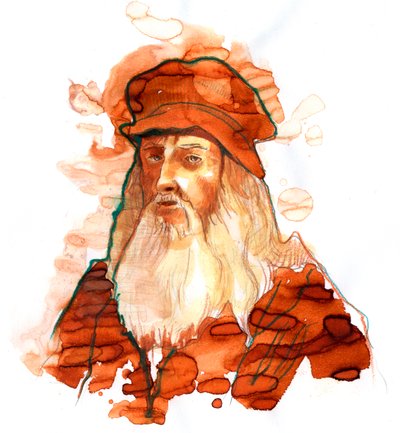 Porträt des italienischen Künstlers und Wissenschaftlers Leonardo da Vinci (1452-1519) von Alessandro Lonati