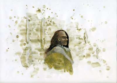 Prähistorie: Neandertaler mit Feuersteinwerkzeugen von Alessandro Lonati