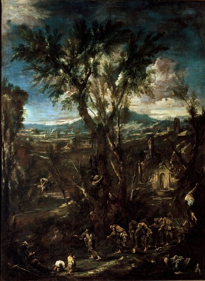 Fantastische Landschaft mit Mönchen von Alessandro Magnasco