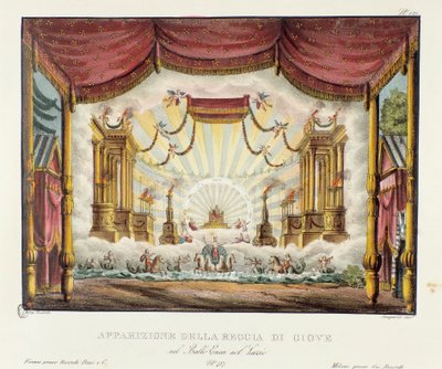 Erscheinung des Königreichs Jupiter Bühnenbild für die Aufführung des Operndramas „Enea nel Lazio“ von Alessandro Sanquirico