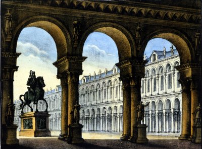 Bühnenbild von Sanquirico für die Oper „Ugo, conte di Parigi“ von Gaetano Donizetti. 1832 von Alessandro Sanquirico