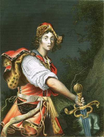 David mit dem Kopf von Goliath von Alessandro Turchi