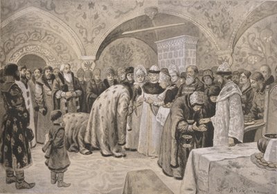 Willkommen bei der Zarin nach der Ostermatins von Alexander Andreyevich Chikin